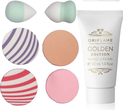

Oriflame Sweden Hand Care Golden Edition Hand Cream 30ml ( 33196 ) With Puff Sponge(Set of 7)