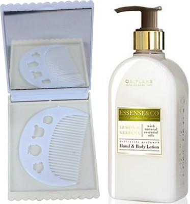 

Oriflame Sweden Essense&Co. Lemon & Verbena Hand & Body Lotion 300ml ( 31851 ) With Comb & Mirror Set(Set of 3)
