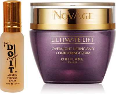 

Oriflame Sweden NovAge Ultimate Lift Overnight Lifting & Contouring Cream 50ml (31541) With Just Doit Perfume 30ml(Set of 2)