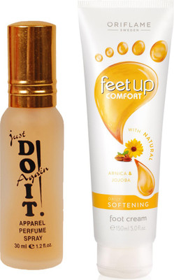 

Oriflame Sweden Feet Up Comfort Daily Softening Foot Cream 150ml ( 32369 ) With Just Doit Parfume 30ml(Set of 2)