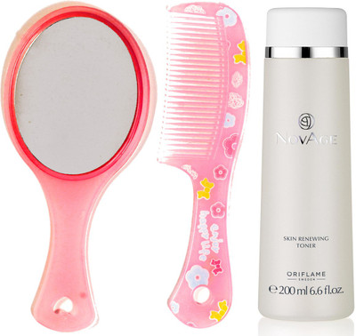 

Oriflame Sweden NovAge Skin Renewing Toner 200ml (32128) With Mirror Comb Set(Set of 3)