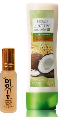 

Oriflame Sweden Nature Secrets Conditioner for Dry and Damaged Hair Wheat & Coconut 250ml (21862) With Just Doit Parfume 30ml(Set of 2)