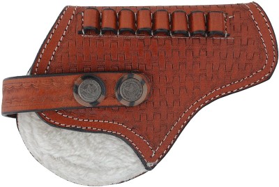 

SHAH Leather .32 Revolver Cover, 17 cm x 13 cm Racquet Carry Case/Cover Free Size(Brown)