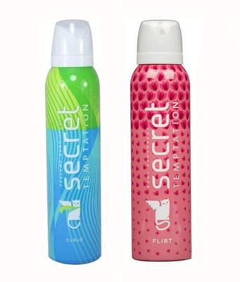 

Secret Temptation Curve And Flirt Body Spray - For Women(150 ml, Pack of 2)