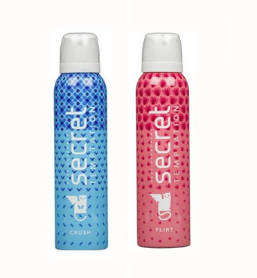 

Secret Temptation Crush And Flirt Body Spray - For Women(150 ml, Pack of 2)