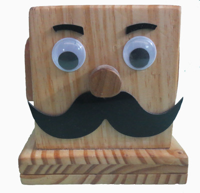 

Electro Smile 2 Compartments Wooden Wooden Pen Stand with Extension Board & Duel USB Mobile Charger(Beige, Black)
