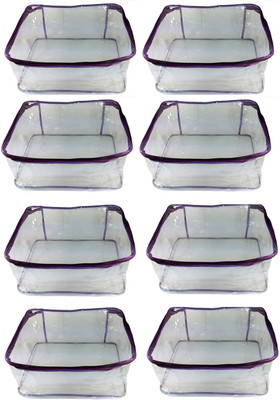 

Afrose High Quality Multipurpose transparent Plain Saree Cover 8PC Capacity 10-15 Units Saree/Blouse Each(White)