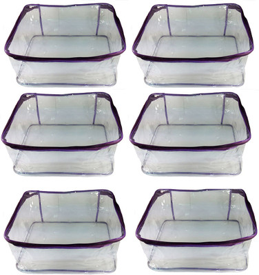 

Afrose High Quality Multipurpose transparent Plain Saree Cover 6PC Capacity 10-15 Units Saree/Blouse Each(White)