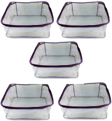 

Afrose High Quality Multipurpose transparent Plain Saree Cover 5PC Capacity 10-15 Units Saree/Blouse Each(White)