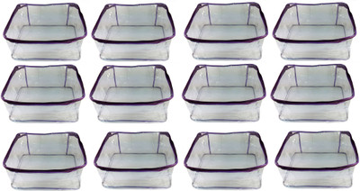 

Afrose High Quality Multipurpose transparent Plain Saree Cover 12PC Capacity 10-15 Units Saree/Blouse Each(White)