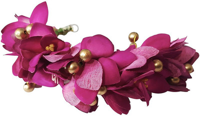 

Confidence Bollywood Style Juda Hair Accessories Flowers Hair Gajra for Women & Girls Hair Accessory Set(Pink)