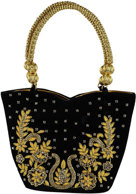 

Tooba Handicraft Hand-held Bag(Black, Yellow)