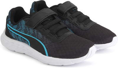 

Puma Boys & Girls Velcro Sneakers(Black, Nrgy turquoise-puma black