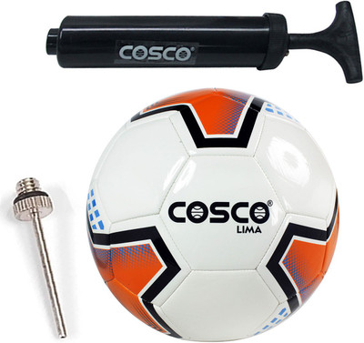 

Cosco Lima Machine Stitch ( Size - 5 ) Football With Pump Football Kit