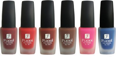 Flickr VELVET MATTE NAIL POLISH Reddish Maroon,Red,Nude,Brown,Pink,Blue(Pack of 6)