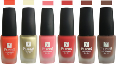 

Flickr VELVET MATTE NAIL POLISH Orange,Golden,Peach,Red,Nude,Brown(Pack of 6)