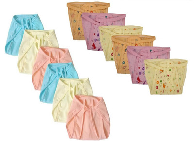 

yodream Reusable Cotton and Hosiery Cloth Diaper /Langot / Nappy for new born baby (0-6 Months (6 Cotton+6 Hosiery=Pack of 12 Nappy, Multicolor