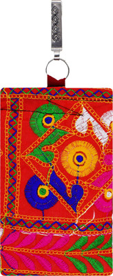 

Bagaholics Ethnic Raw Silk Saree Clutch Mobile Pouch Ladies Purse Gift For Women Waist Clip Mobile Pouch(Orange)