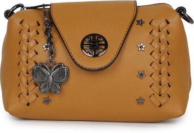 

Butterflies Women Casual Yellow PU Sling Bag