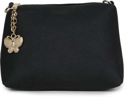 

Butterflies Women Casual Black PU Sling Bag
