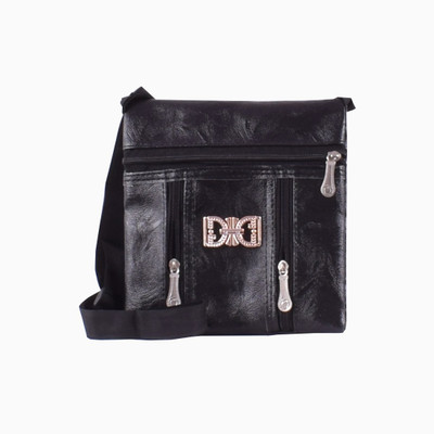 

clothifashion Women Black PU Sling Bag