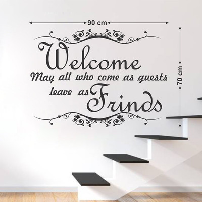 WALLSTICK 90 cm Welcome Removable Sticker(Pack of 1)