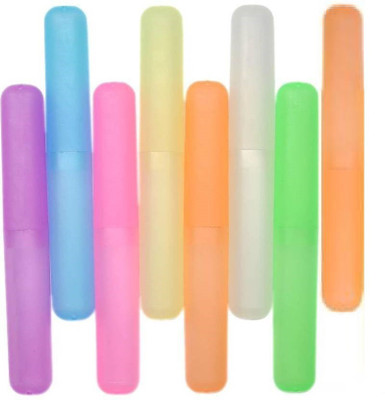

H D ENTERPRISE 8 Pcs Toothbrush Tube Cover Plastic Toothbrush Holder(Multicolor)