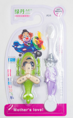 

Ole Baby Cute kids Teeth Clean Cartoon Print with a colorfull toy Helicopter Soft Toothbrush