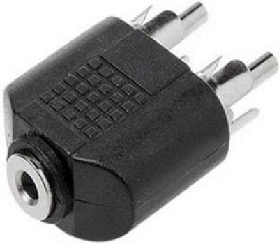 

TECHON TV-out Cable stereo 3.5 mm female jack to 2 rca male connector cable(Black, For Home Theater)