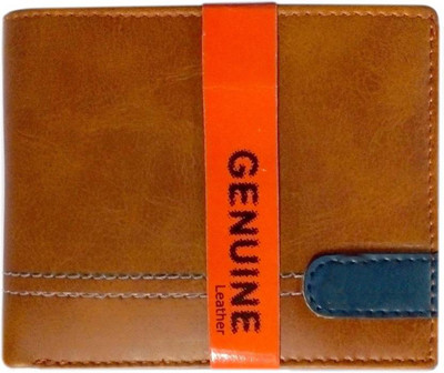 

Oaks Wood Men Tan Genuine Leather, Fabric Wallet(6 Card Slots)