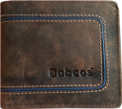 

Abcos Men Brown Genuine Leather Wallet(12 Card Slots), Tan