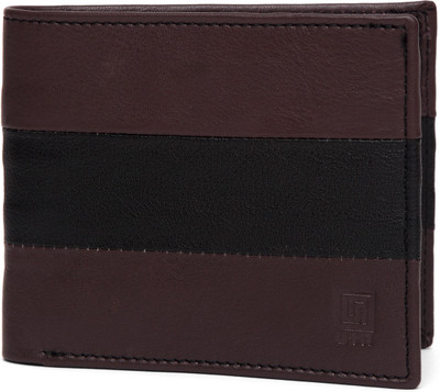 U+N Men Brown Genuine Leather Wallet(4 Card Slots)