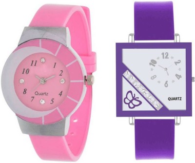 Ismart Miss perfect Pink Print and Purple Cross Butterfly combo for girls watch Watch  - For Girls   Watches  (Ismart)