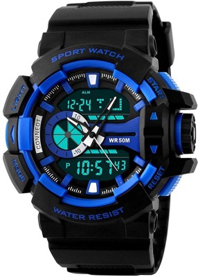 Oxhox Analog-Digital Black And Blue Dial Men's Skmei Ox Watch  - For Men   Watches  (Oxhox)