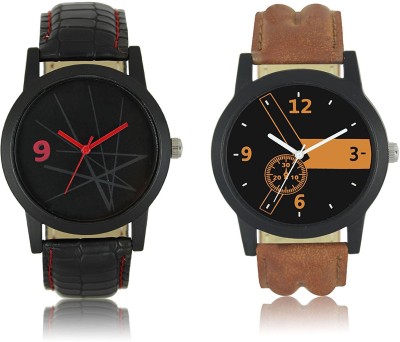 LEBENSZEIT New Stylish Black Red Dial Leather Belt Fashionable Watch For Men Club Watch  - For Boys   Watches  (LEBENSZEIT)
