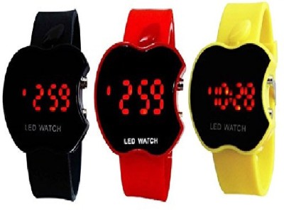 Rokcy Combo Of Three Led Digital Multi-Colour Dial Kid's Watch Apple-Red-Black-Yellow Watch  - For Boys   Watches  (Rokcy)