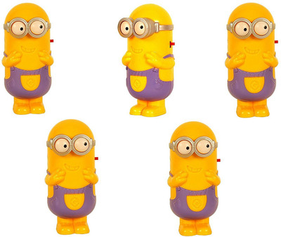 

RVOLD Battery Operated Minions Toy Figure Fan - Set of 5 - Best Return Gift For Kids Birthday Party(Yellow)