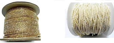GOELX Stone chain & Pearl chain 10 mtr pack for jewellery making/silk thread jumka,bangles