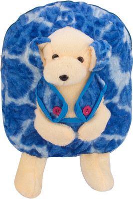 

star fashion Dog Face kids Plush Bag For Kids Girls Boys Soft Toys Bag Backpack Birthday Gift Picnic Bag 14 Inches -Blue Size (L X B X H ) ( 25 x 7 x 36 cms ) 5 Litre - 14 inch(Blue)