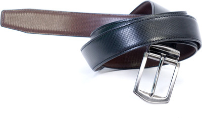 

Nigam Men Evening Black Artificial Leather Belt, Black and brown