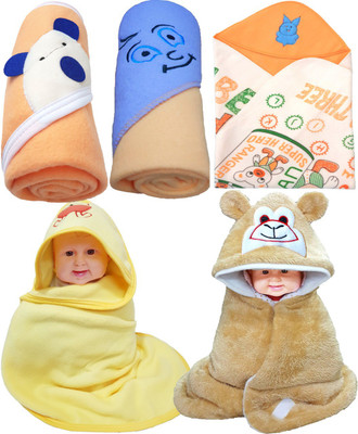 BRANDONN Abstract Single Hooded Baby Blanket for  Mild Winter(Polyester, Beige)