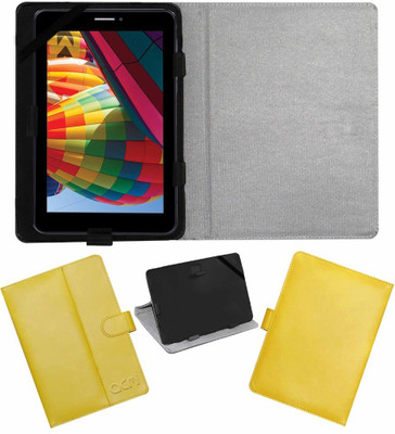 ACM Flip Cover for Iball Slide 7271 Hd-7 & Hd-70(Yellow, Cases with Holder)