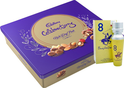 

Cadbury Gift Pack for Her (Celebrations Rich Dry Fruit Gift Pack Chocolate 264 g & Beverly Hills Polo Club Sport EDT 50 ML YELLOW) Truffles(264 g)