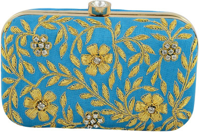 

Tooba Handicraft Party Blue Clutch