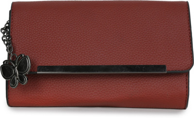 

Butterflies Casual Red Clutch