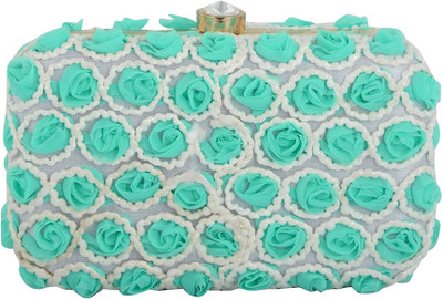 Tooba Handicraft Party Green Clutch