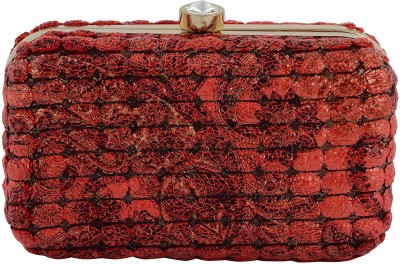 

Tooba Handicraft Party Red Clutch