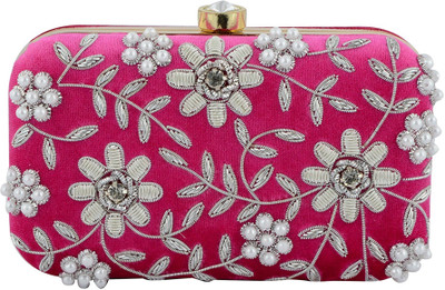 

Tooba Handicraft Party Pink Clutch