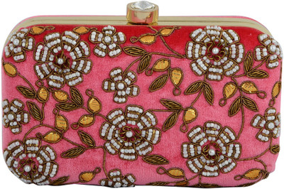 Tooba Handicraft Party Pink Clutch