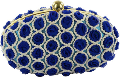 

Tooba Handicraft Party Blue Clutch